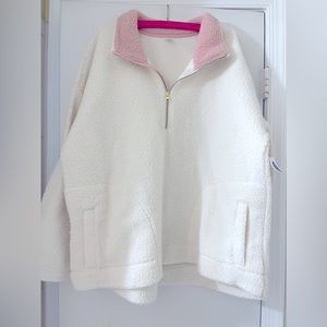 Old Navy Oversized Sherpa Quarter Zip Sweatshirt